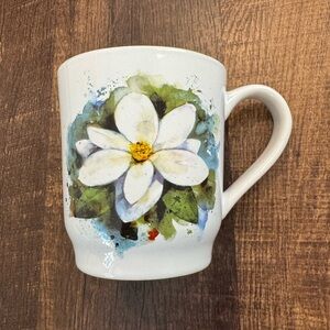 Floral White Ceramic Mug
